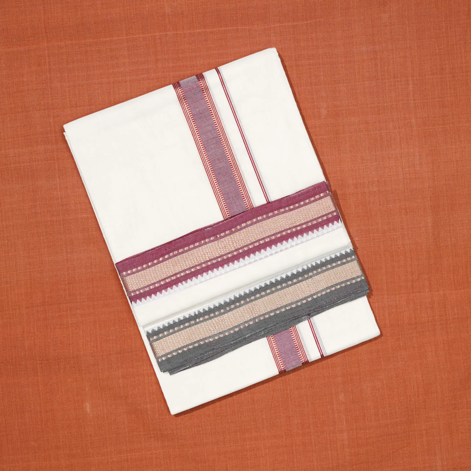 Premium Double Colour Temple Border Vetti
