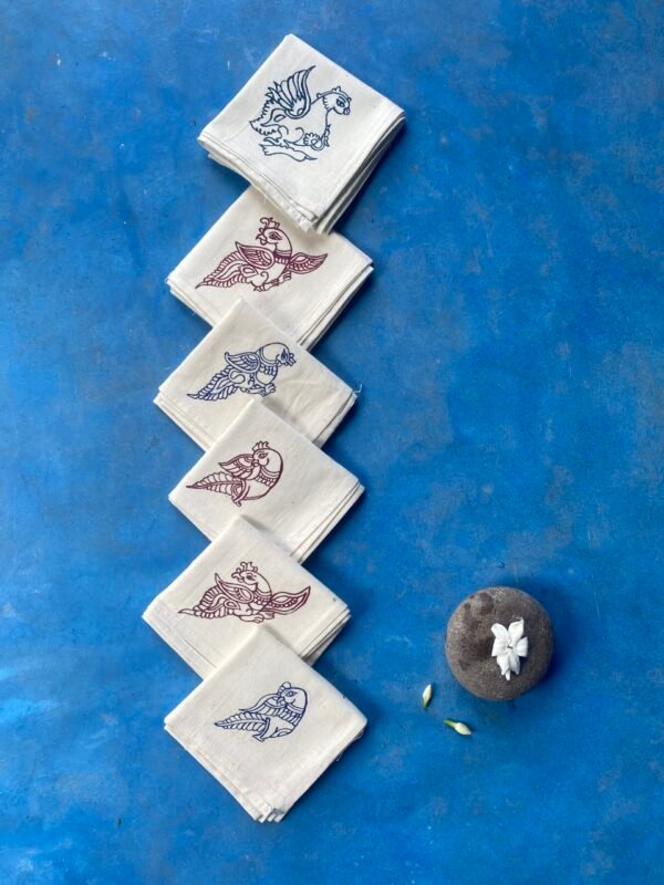 Traditional Hand Painted Handwoven Undyed Kerchief - Image 3
