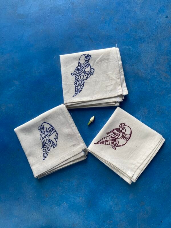 Traditional Hand Painted Handwoven Undyed Kerchief - Image 2