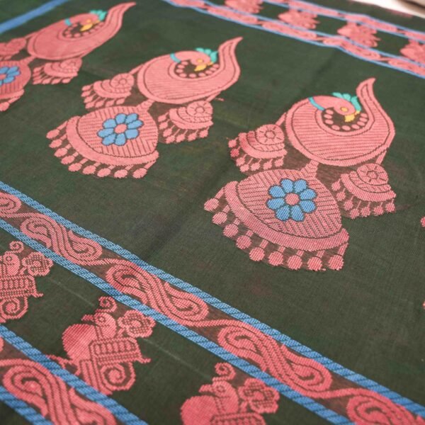 Premium Pure Cotton Handloom Saree with Jacquard Yarn Work - Image 6