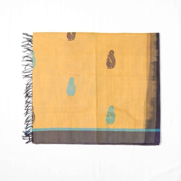 Premium Pure Cotton Handloom Saree with Jacquard Yarn Work - Image 2