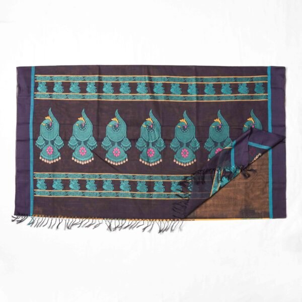 Premium Pure Cotton Handloom Saree with Jacquard Yarn Work - Image 4