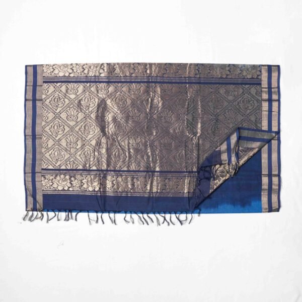 Premium Pure Cotton Handloom Saree with Jacquard Zari Work - Image 3