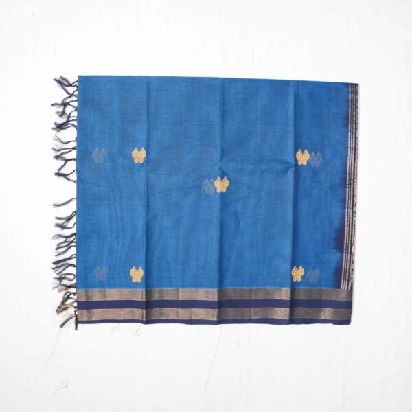 Premium Pure Cotton Handloom Saree with Jacquard Zari Work - Image 2