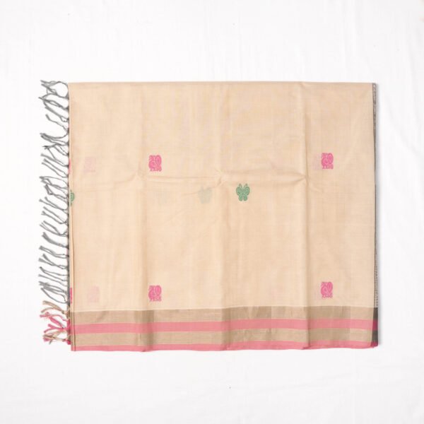 Premium Pure Cotton Handloom Saree with Jacquard Zari Work - Image 4