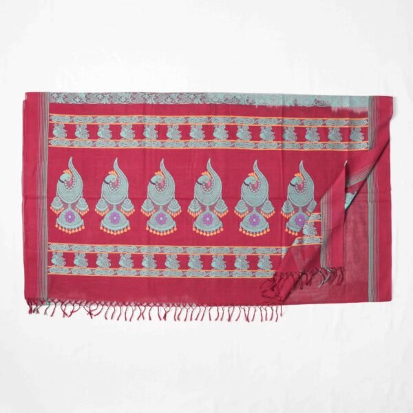 Premium Pure Cotton Handloom Saree with Jacquard Yarn Work - Image 10