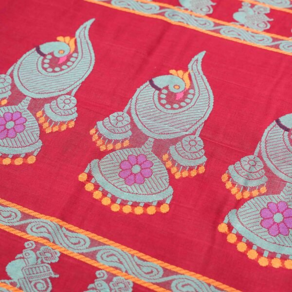 Premium Pure Cotton Handloom Saree with Jacquard Yarn Work - Image 9