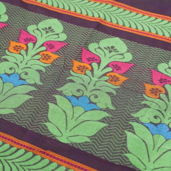 Premium Pure Cotton Handloom Saree with Jacquard Yarn Work - Image 12