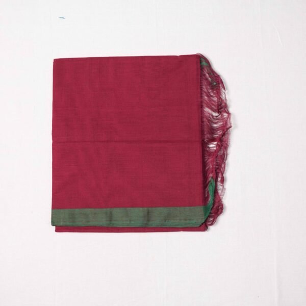 Pure Cotton Handloom Trendy Plain Saree with Traditional Tassels - Image 5