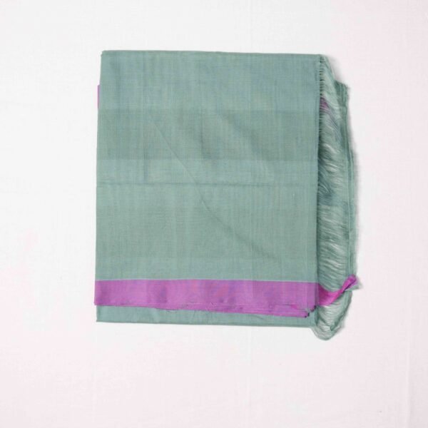 Pure Cotton Handloom Trendy Plain Saree with Traditional Tassels - Image 9