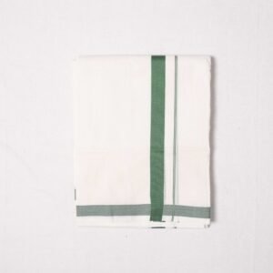 Premium Handwoven Thathaiyangarpet Dhoti - Olive Green Medium