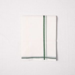 Premium Handwoven Thathaiyangarpet Dhoti - Olive Green Small