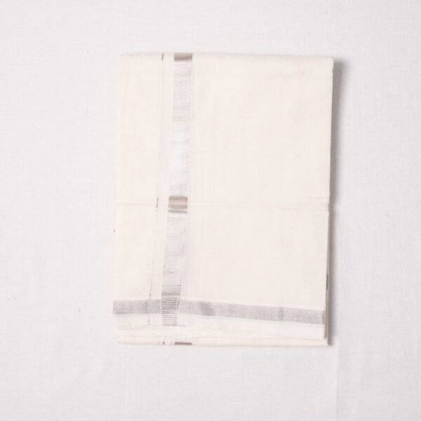 Premium Handwoven Thathaiyangarpet Dhoti 100% Cotton– Trendy Zari Collections - Image 9