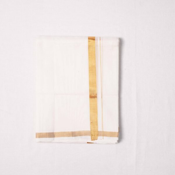 Premium Handwoven Thathaiyangarpet Dhoti 100% Cotton– Trendy Zari Collections - Image 7