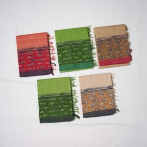 Hand Block Print Cotton Handloom Saree – Cute Meena