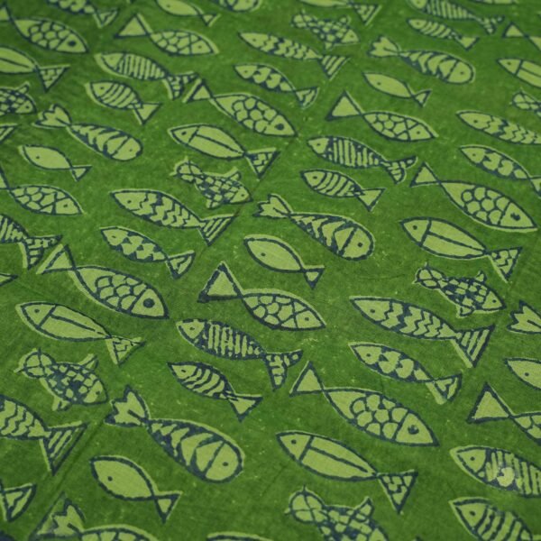 Hand Block Print Cotton Handloom Saree – Cute Meena - Image 4