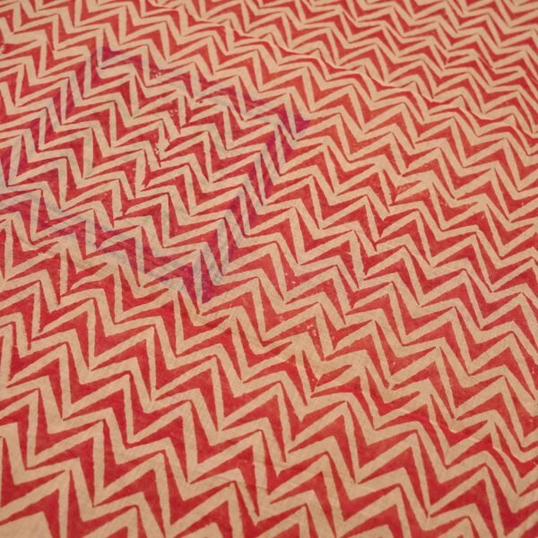 Hand Block Print Cotton Handloom Saree – Square Flower - Image 4
