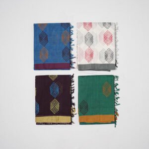 Hand Block Print Cotton Handloom Saree – Diamond