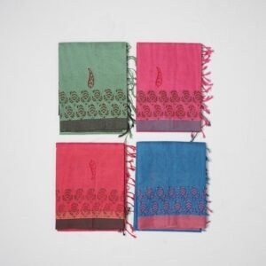 Hand Block Print Cotton Handloom Saree – leaf only