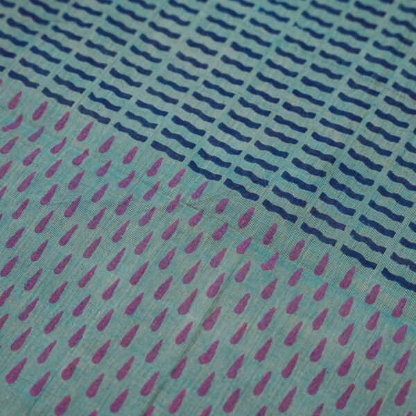 Hand Block Print Cotton Handloom Saree – Jimikky - Image 4