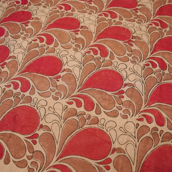 Hand Block Print Cotton Handloom Saree – Floral bud - Image 8