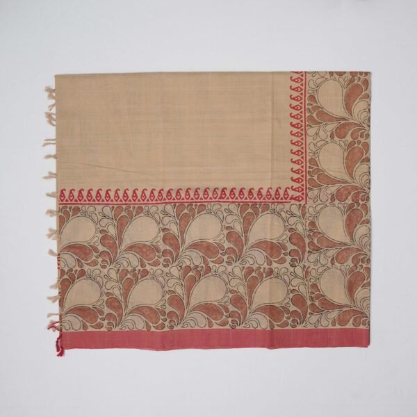 Hand Block Print Cotton Handloom Saree – Floral bud - Image 7