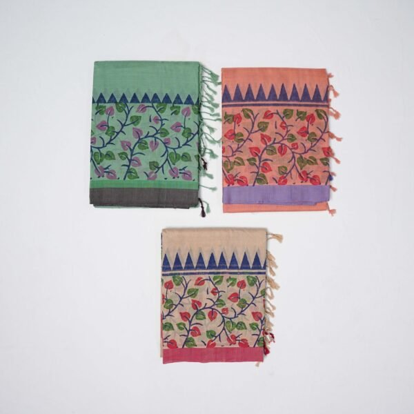 Hand Block Print Cotton Handloom Saree – Pretty leaves