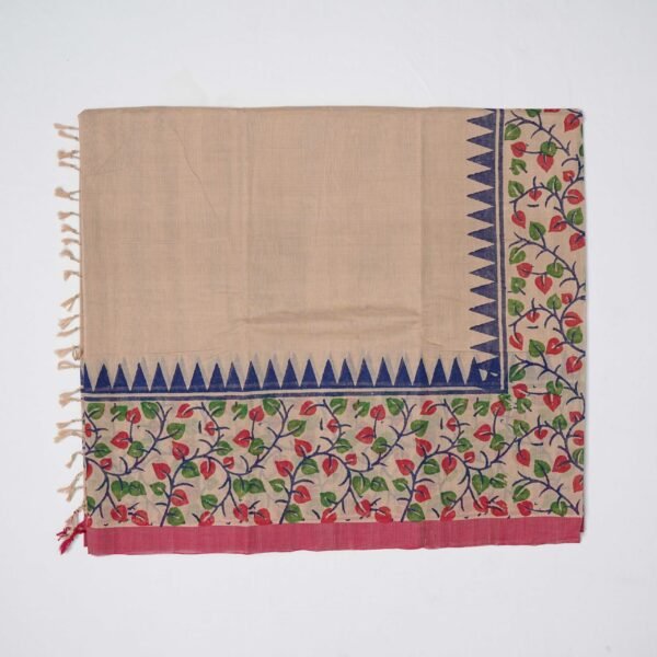 Hand Block Print Cotton Handloom Saree – Pretty leaves - Image 2