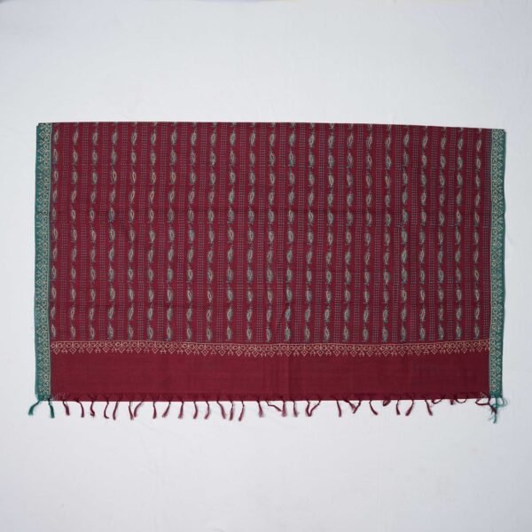 Hand Block Print Cotton Handloom Saree – Flower Pot - Image 3