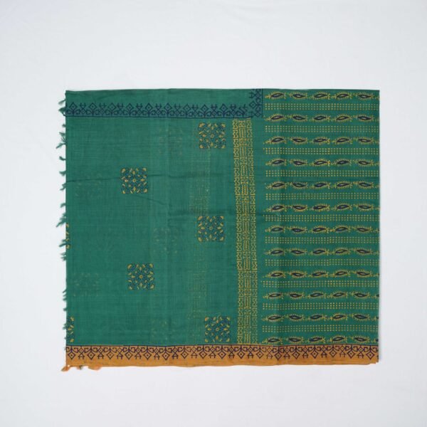 Hand Block Print Cotton Handloom Saree – Flower Pot - Image 5