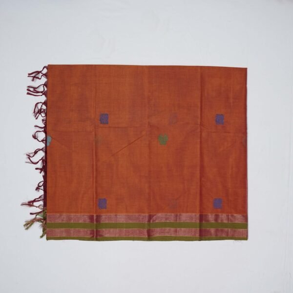 Premium Pure Cotton Handloom Saree with Jacquard Zari Work - Image 8