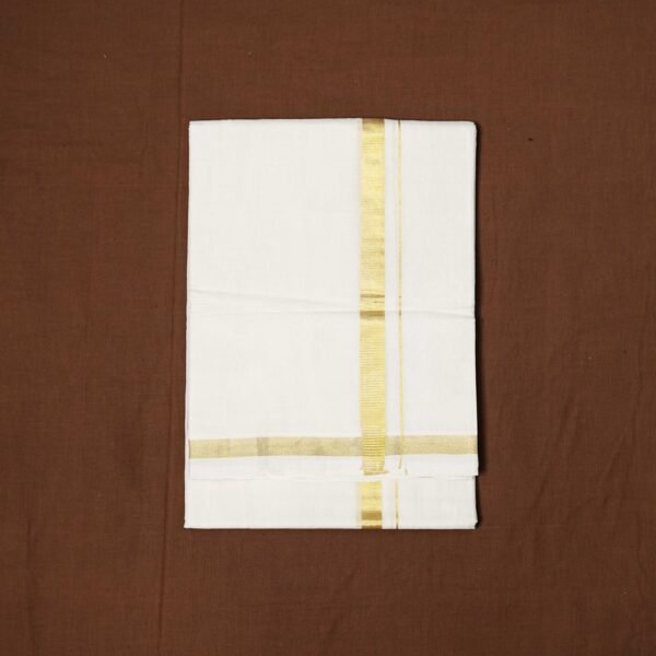 Premium Handwoven Thathaiyangarpet Dhoti 100% Cotton– Trendy Zari Collections - Image 3