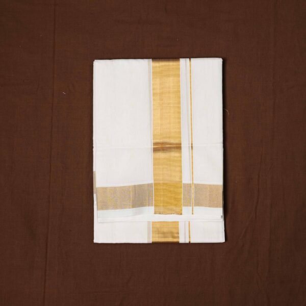 Premium Handwoven Thathaiyangarpet Dhoti 100% Cotton– Trendy Zari Collections - Image 4